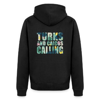 Turks And Caicos Souvenir Vacation - Unisex Premium Organic Zip Hoodie - black - Back - Nico (187cm)
