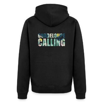 Guadeloupe Calling Tropical Guadeloupe Souvenir - Unisex Premium Organic Zip Hoodie - black - Back - Nico (187cm)