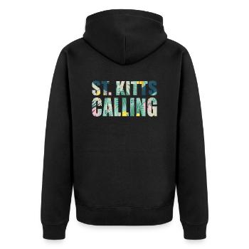 Saint-Kitts appelant Tropical Vibes Souvenir - Veste à capuche bio Premium Unisexe - noir - Dos - Nico (187cm)