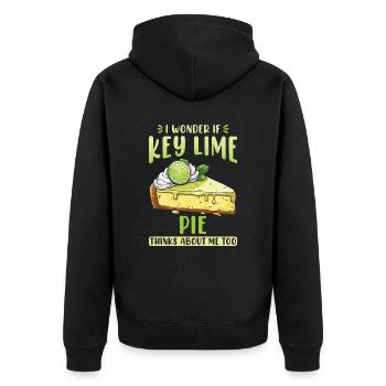 Key Lime Pie Bäckerei Dessert Backen Bäcker Gebäck - Unisex Premium Bio Zip Hoodie - Schwarz - Hinten - Nico (187cm)