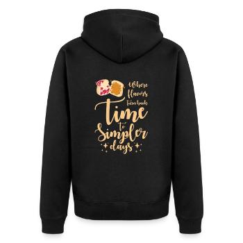 Time To Simpler Days PB&J Nostalgia - Unisex Premium Organic Zip Hoodie - black - Back - Nico (187cm)