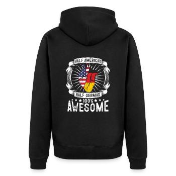 Allemagne États-Unis Drapeau - moitié américain moitié allemand - Veste à capuche bio Premium Unisexe - noir - Dos - Nico (187cm)