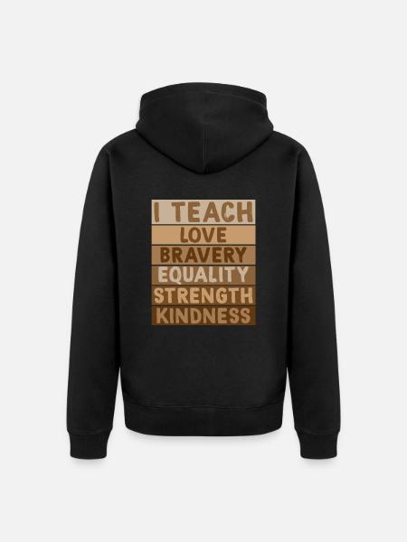Black History Month Teacher - Unisex Premium Organic Zip Hoodie - black