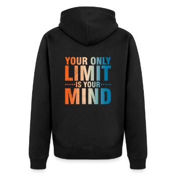 Your only limit is your mind - Unisex Premium Organic Zip Hoodie - black - Back - Nico (187cm)