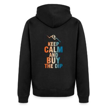 Gardez votre calme et achetez le dicton Dip Motif - Veste à capuche bio Premium Unisexe - noir - Dos - Nico (187cm)