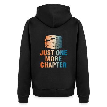 Just one more chapter for bookworms - Unisex Premium Organic Zip Hoodie - black - Back - Nico (187cm)