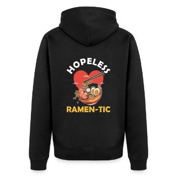 Soupe de nouilles ramen Cuisine japonaise - Veste à capuche bio Premium Unisexe - noir - Dos - Nico (187cm)