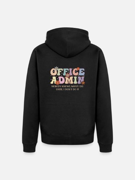 Office Admin Appreciation Motif - Unisex Premium Organic Zip Hoodie - black