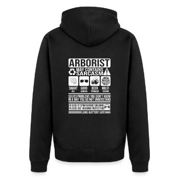 Arboriste Sarcasme drôle cadeau arboriste - Veste à capuche bio Premium Unisexe - noir - Dos - Nico (187cm)