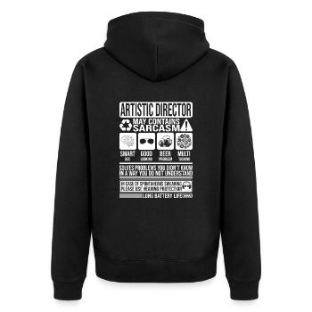 Directeur artistique Sarcasme drôle Cadeau Artistique - Veste à capuche bio Premium Unisexe - noir - Dos - Nico (187cm)