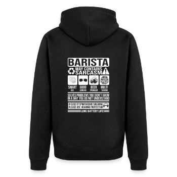 Barista Sarcasme drôle Cadeau Barista - Veste à capuche bio Premium Unisexe - noir - Dos - Nico (187cm)