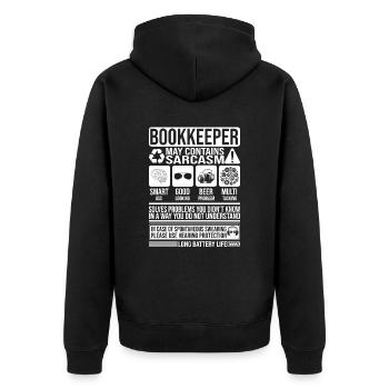 Buchhalter Sarkasmus lustiges Geschenk Buchhalter - Unisex Premium Bio Zip Hoodie - Schwarz - Hinten - Nico (187cm)