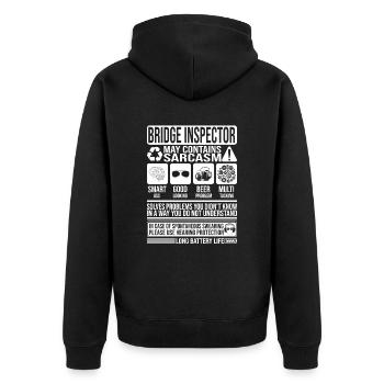 Brückeninspektor Sarkasmus lustiges Geschenk Brücke - Unisex Premium Bio Zip Hoodie - Schwarz - Hinten - Nico (187cm)