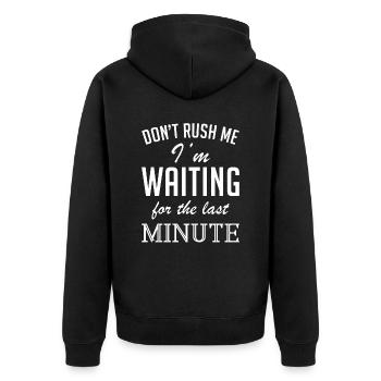 En attendant le dernier moment - Veste à capuche bio Premium Unisexe - noir - Dos - Nico (187cm)