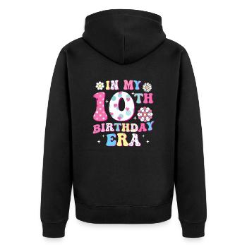 Bienvenue à l’âge du 10e anniversaire - Veste à capuche bio Premium Unisexe - noir - Dos - Nico (187cm)