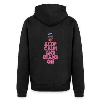 Keep Calm And Blend On Summer Retreat - Unisex Premium Organic Zip Hoodie - black - Back - Nico (187cm)