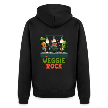 Veggie Rocks Music Band Carrot Buddies - Unisex Premium Organic Zip Hoodie - black - Back - Nico (187cm)