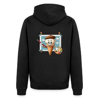Peintre de crème glacée créatif avec palette de couleurs - Veste à capuche bio Premium Unisexe - noir - Dos - Nico (187cm)