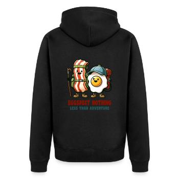 Eggspect, rien de moins que l’aventure - Veste à capuche bio Premium Unisexe - noir - Dos - Nico (187cm)