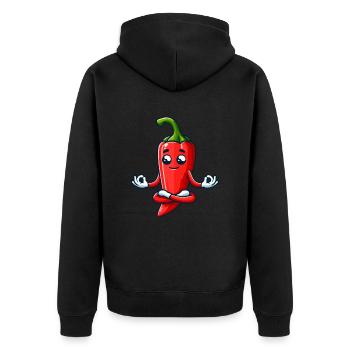 Caractère décontracté de poivron rouge - Veste à capuche bio Premium Unisexe - noir - Dos - Nico (187cm)