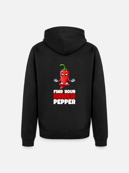 Find Your Inner Pepperoni - Unisex Premium Organic Zip Hoodie - black