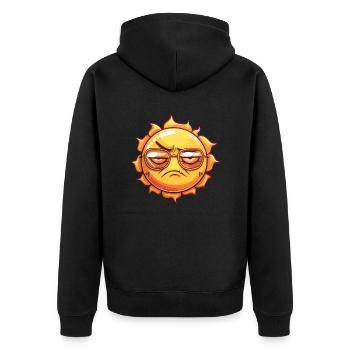 Annoyed sun with cool glasses - Unisex Premium Organic Zip Hoodie - black - Back - Nico (187cm)