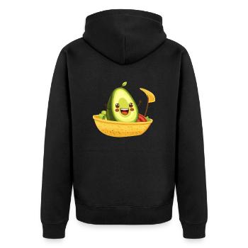Drôle d’avocat dans un bateau à tacos - Veste à capuche bio Premium Unisexe - noir - Dos - Nico (187cm)