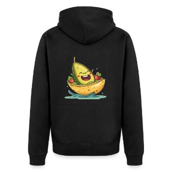 Avocado Guacamole Taco Fiesta - Unisex Premium Organic Zip Hoodie - black - Back - Nico (187cm)
