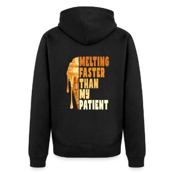 Schmelze Schneller Als Meine Geduld - Unisex Premium Bio Zip Hoodie - Schwarz - Hinten - Nico (187cm)