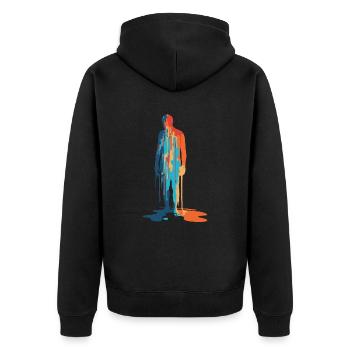Explosion de couleurs Modern Silhouette - Veste à capuche bio Premium Unisexe - noir - Dos - Nico (187cm)