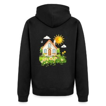 Chalet ensoleillé à la campagne - Veste à capuche bio Premium Unisexe - noir - Dos - Nico (187cm)