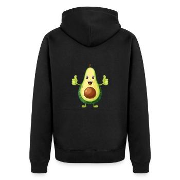 Avocat joyeux avec les pouces levés - Veste à capuche bio Premium Unisexe - noir - Dos - Nico (187cm)