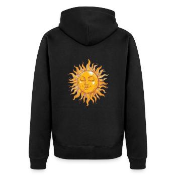 Sonniger Tag Traumhaftes Gesicht - Unisex Premium Bio Zip Hoodie - Schwarz - Hinten - Nico (187cm)