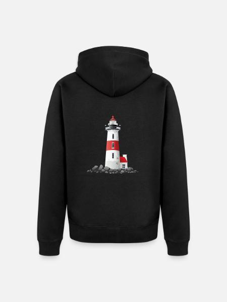 Lighthouse On The Rocky Coast - Unisex Premium Organic Zip Hoodie - black
