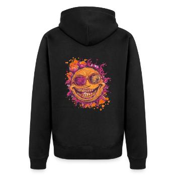 Soleil avec motif de lunettes de soleil cool - Veste à capuche bio Premium Unisexe - noir - Dos - Nico (187cm)