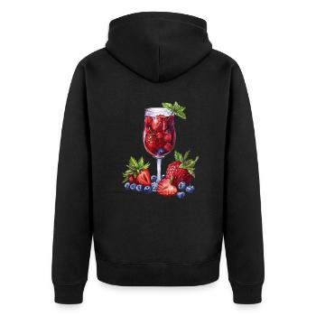 Fantaisie de cocktail de baies d’été - Veste à capuche bio Premium Unisexe - noir - Dos - Nico (187cm)