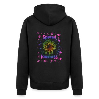 Spread Kindness - Dog Shakes Itself - Unisex Premium Organic Zip Hoodie - black - Back - Nico (187cm)