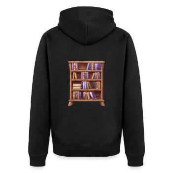 Magische Bücherregal Bezaubernde Motive - Unisex Premium Bio Zip Hoodie - Schwarz - Hinten - Nico (187cm)