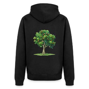 Arbre vivant aux fruits rouges - Veste à capuche bio Premium Unisexe - noir - Dos - Nico (187cm)
