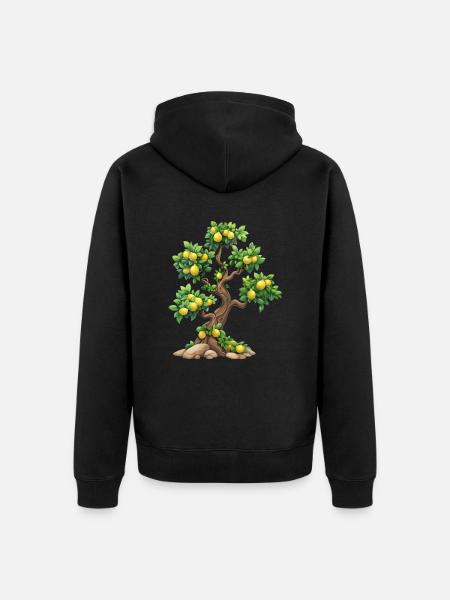 Lemon Tree, Natural Idyll, Refreshment - Unisex Premium Organic Zip Hoodie - black