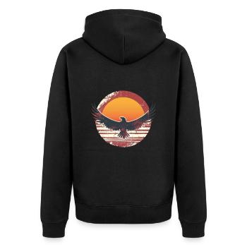 Aigle sublime au coucher du soleil - Veste à capuche bio Premium Unisexe - noir - Dos - Nico (187cm)