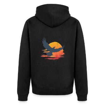 Majestic eagle in sunset - Unisex Premium Organic Zip Hoodie - black - Back - Nico (187cm)