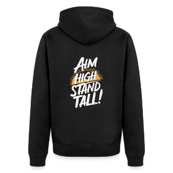Ahm High Stand Tall Lever de soleil - Veste à capuche bio Premium Unisexe - noir - Dos - Nico (187cm)