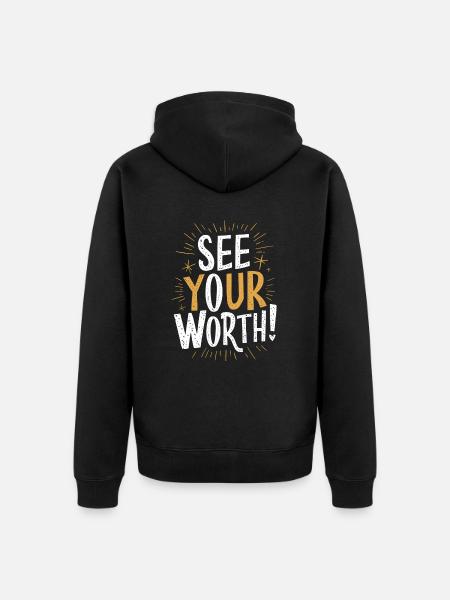 Discover your intrinsic value - Unisex Premium Organic Zip Hoodie - black
