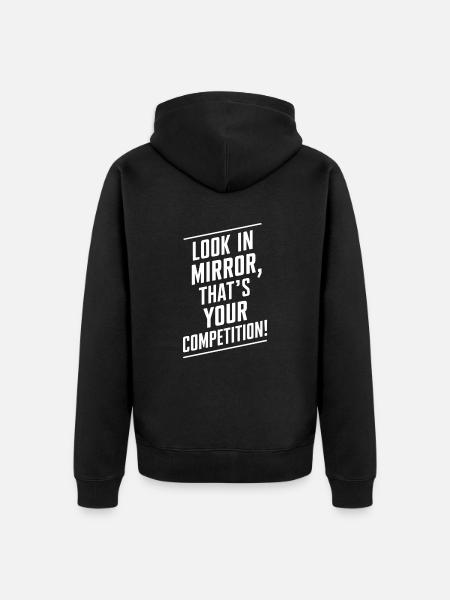 Spieglein Spieglein Motivationsspruch - Unisex Premium Bio Zip Hoodie - Schwarz