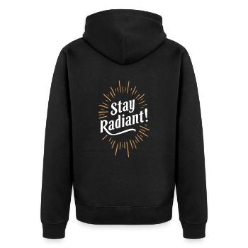 Exsude Positivité - Restez radieux - Veste à capuche bio Premium Unisexe - noir - Dos - Nico (187cm)