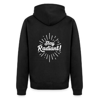 Rester radieux Positivité Motivation - Veste à capuche bio Premium Unisexe - noir - Dos - Nico (187cm)