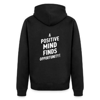 Positive Spirit Discovers Opportunities - Unisex Premium Organic Zip Hoodie - black - Back - Nico (187cm)