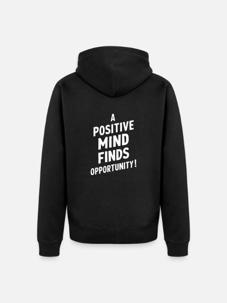 Positive Spirit Discovers Opportunities - Unisex Premium Organic Zip Hoodie - black
