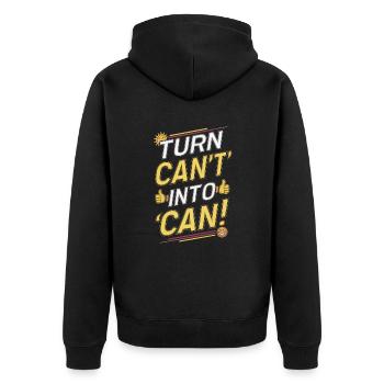 Can’t en Can Citation de motivation - Veste à capuche bio Premium Unisexe - noir - Dos - Nico (187cm)
